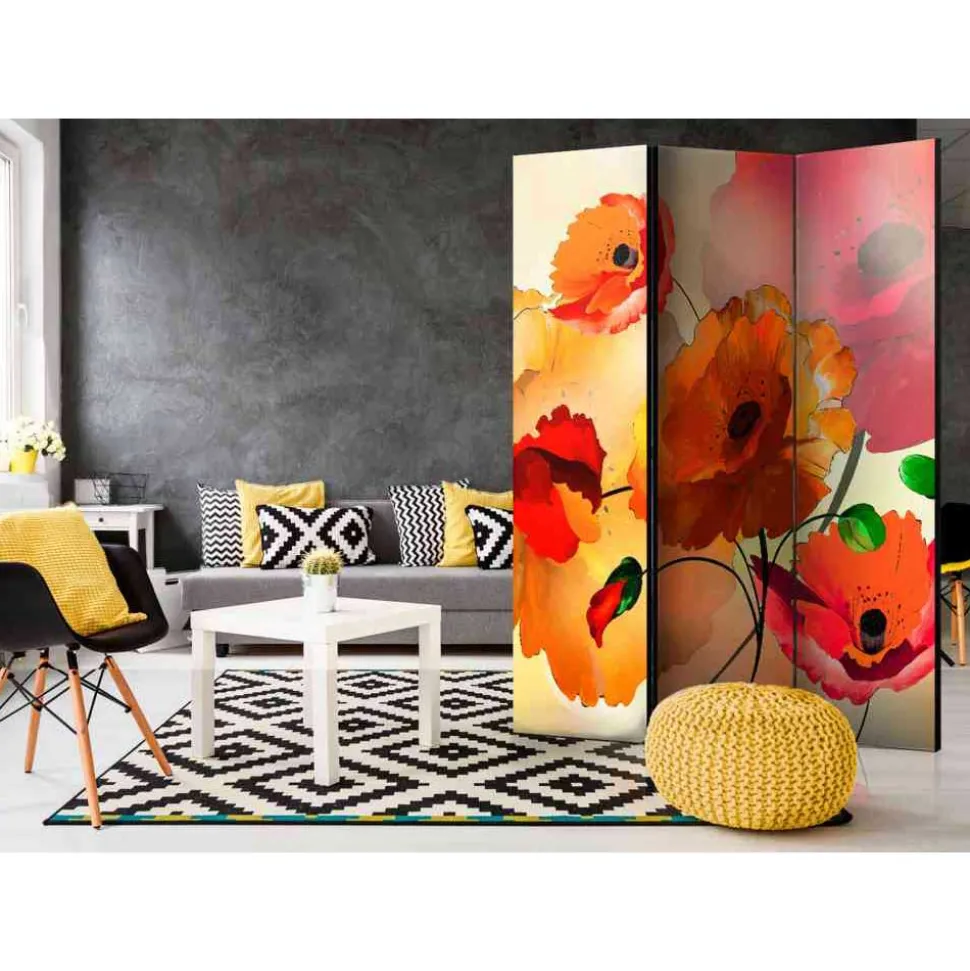 135x172 cm Paravent in Rot Orange - Hasting