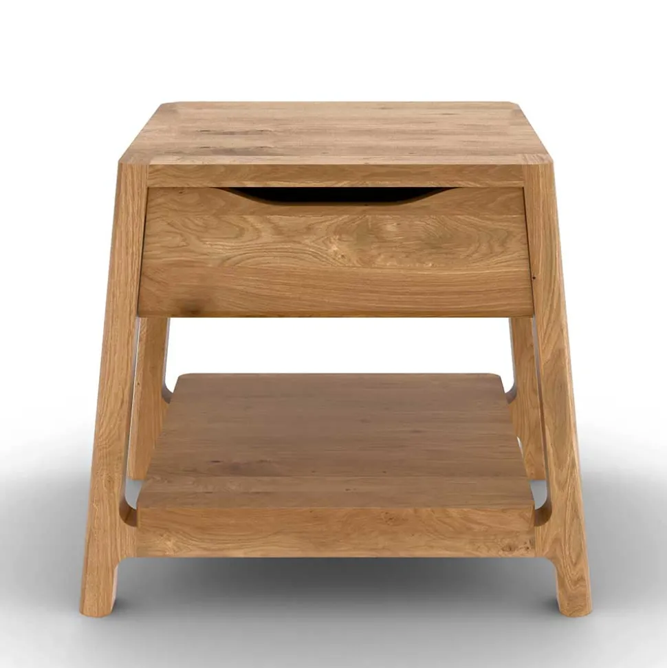 140x200 Designbett aus Wildeiche - Puwa