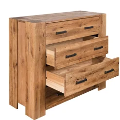 120x100 Eiche Kommode mit Metallgriffen - Latinossa