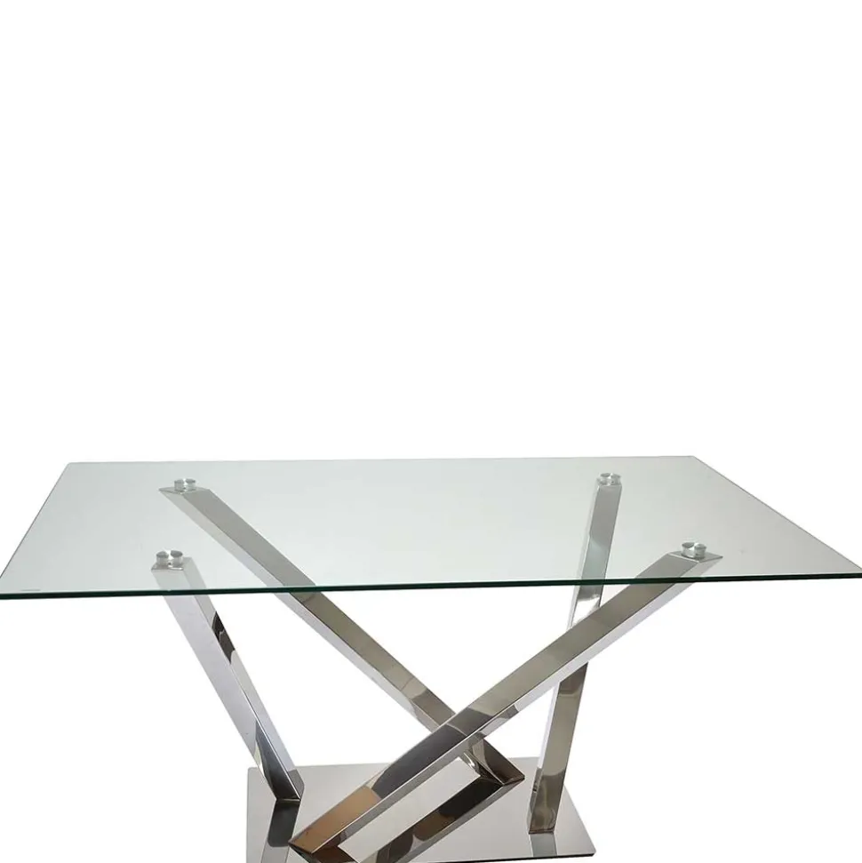 160x90 Esszimmer Glastisch mit Mikado Fußgestell - Tyres