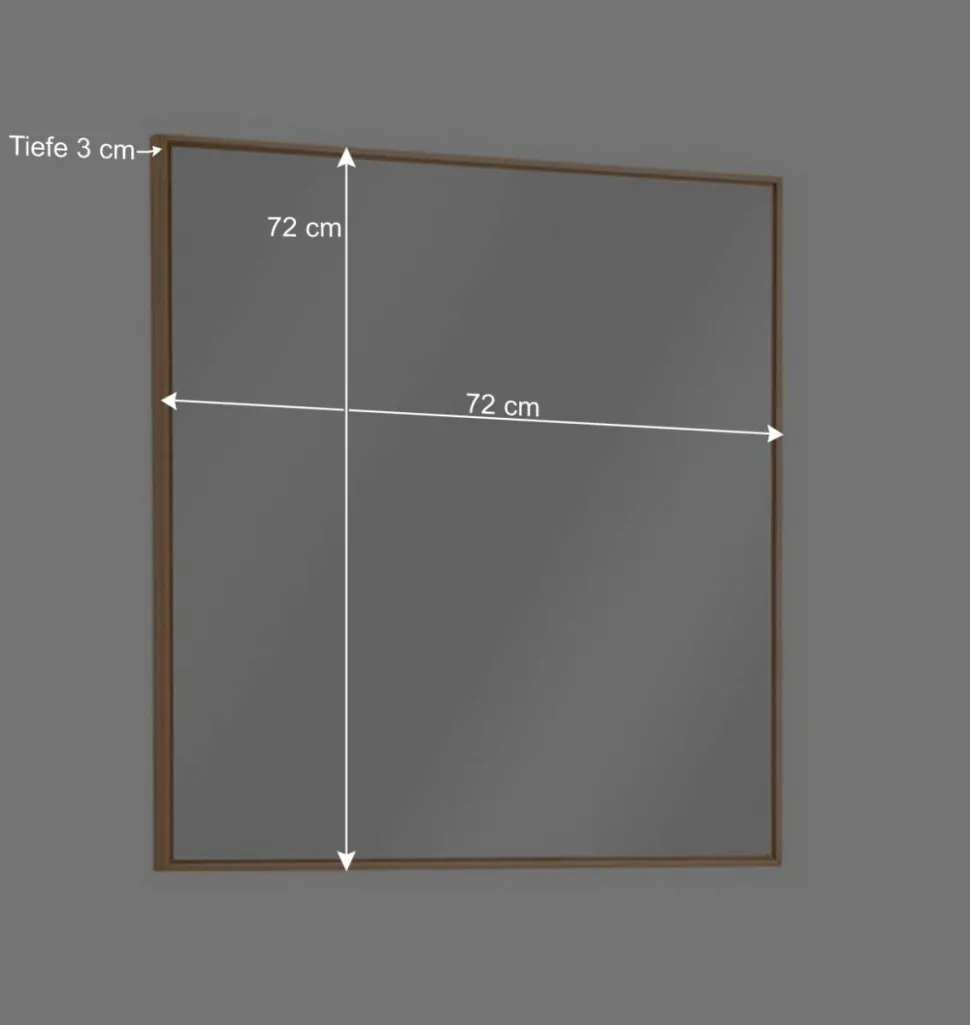 72x72 Flurspiegel mit Massivholz Wildeiche - Mandrey
