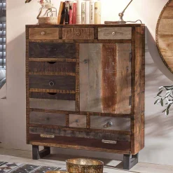 90x120 Highboard mit 11 Schubladen - Bahiro