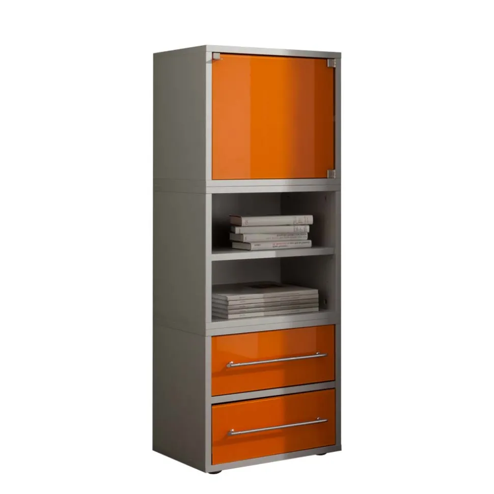 45x120 Hochkommode mit Glasfront Orange - Katalonia