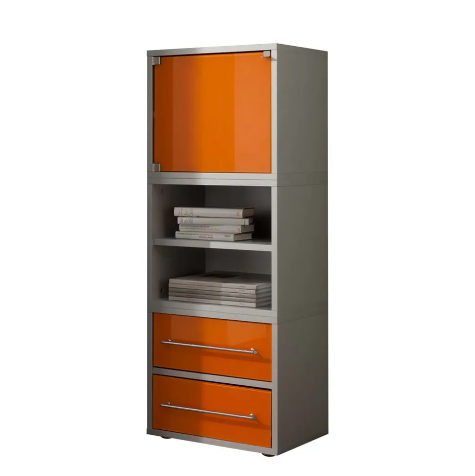 45x120 Hochkommode mit Glasfront Orange - Katalonia