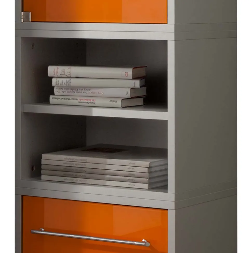 45x120 Hochkommode mit Glasfront Orange - Katalonia
