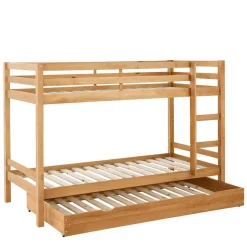 90x200 Kinder Stockbett in Kiefer Natur - Lowes