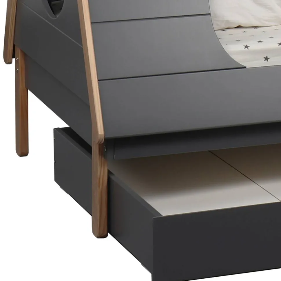 90x200 Kinder Zeltbett in Grau - Casserra