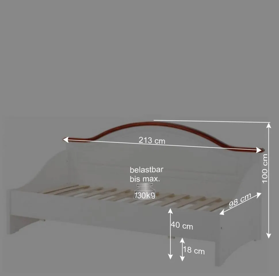 90x200 Landhaus Kojenbett inkl Lattenrost - Beapta