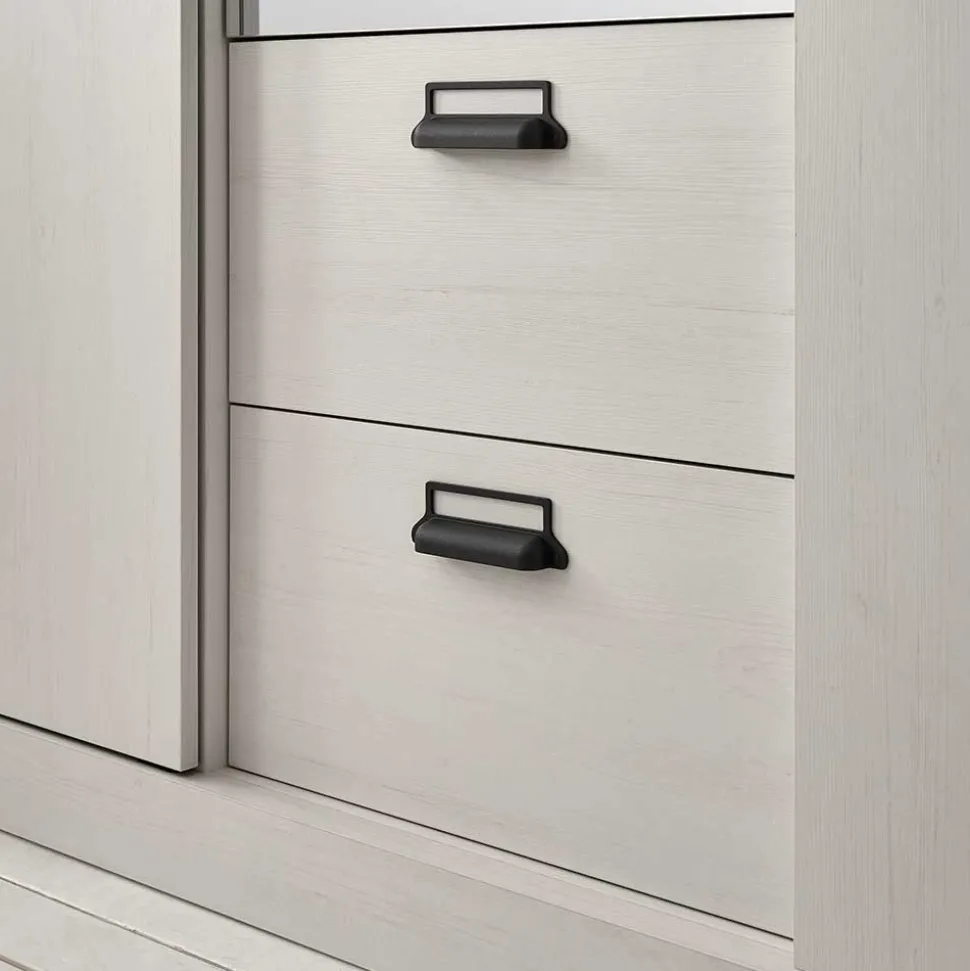 140x200 Modern Country Bett & Schrank - Tramos (vierteilig)