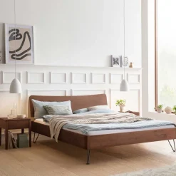 140x200 Nussbaum Bett modern - Dattilo