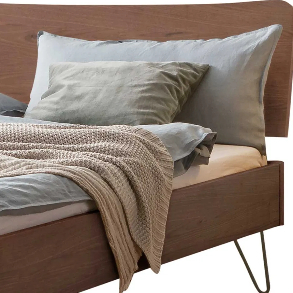 140x200 Nussbaum Bett modern - Dattilo