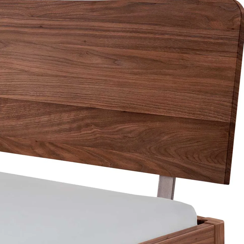 140x200 Nussbaum Bett modern - Dattilo