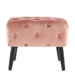 60x40 Polsterhocker in Rosa Samt - Kenry