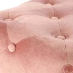 60x40 Polsterhocker in Rosa Samt - Kenry