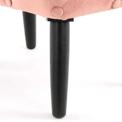 60x40 Polsterhocker in Rosa Samt - Kenry