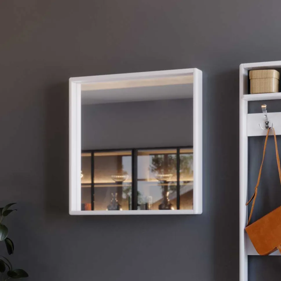 80x80 Quadratischer Spiegel mit weißem Rahmen - Oranias