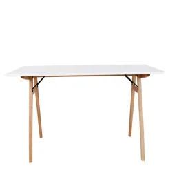 120x60 Schreibtisch in Weiß & Natur - Cora