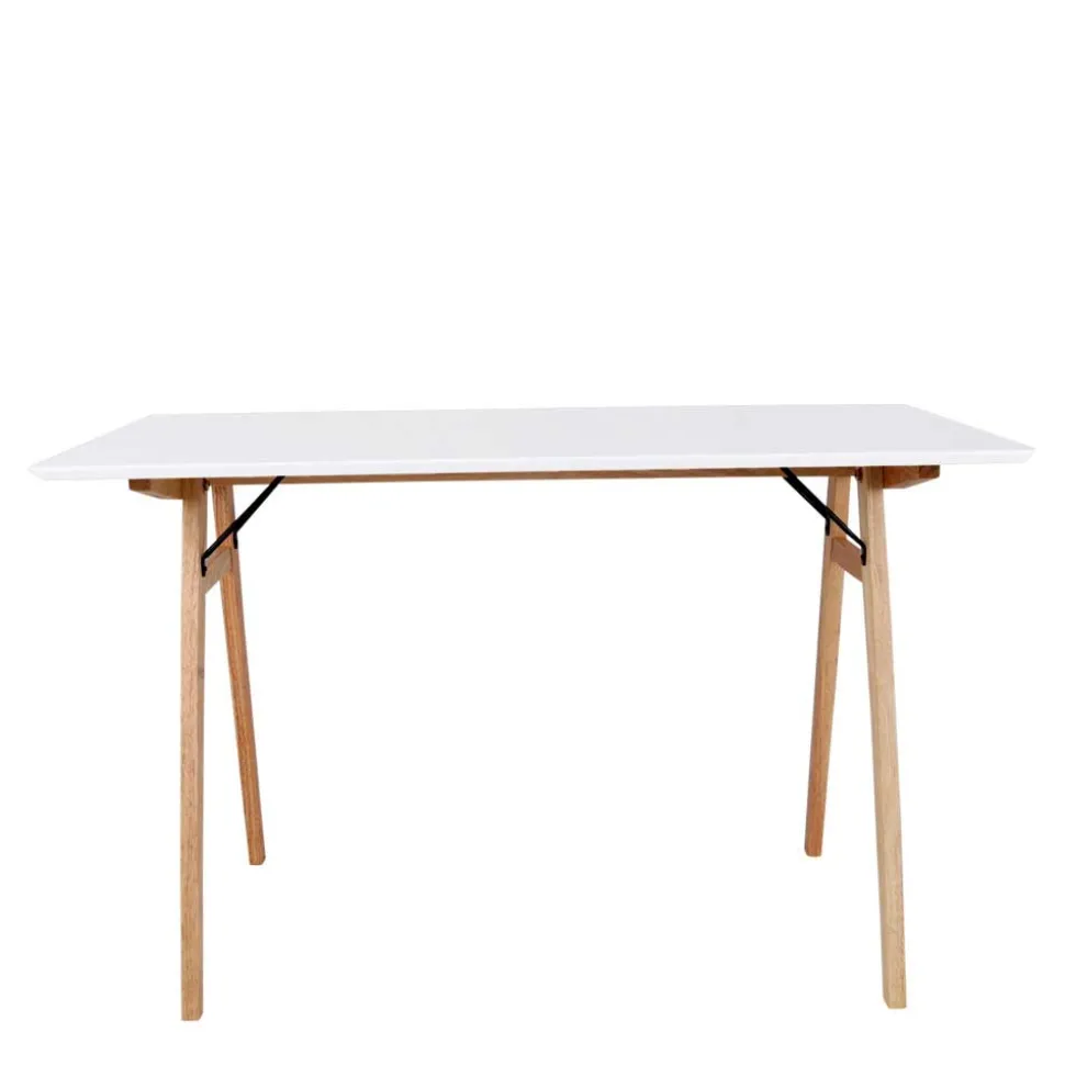 120x60 Schreibtisch in Weiß & Natur - Cora