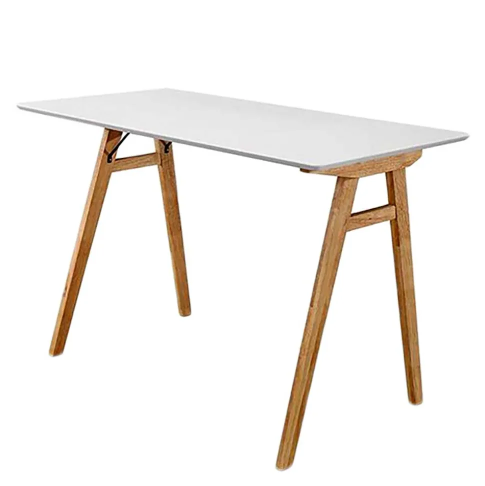 120x60 Schreibtisch in Weiß & Natur - Cora