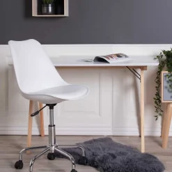 120x60 Schreibtisch in Weiß & Natur - Cora