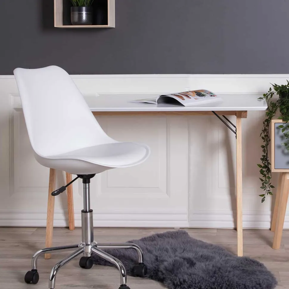 120x60 Schreibtisch in Weiß & Natur - Cora