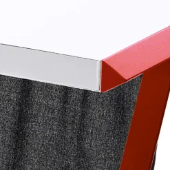 127x60 Schreibtisch in Weiß mit Rot - Kastawa