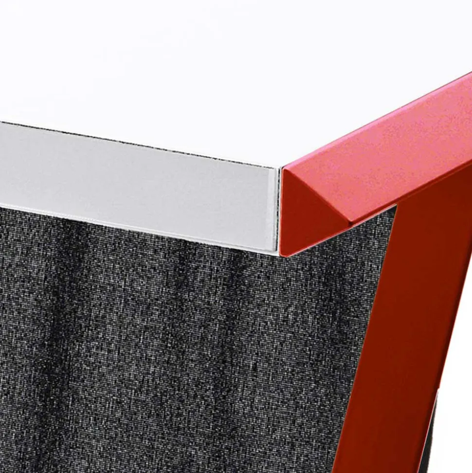 127x60 Schreibtisch in Weiß mit Rot - Kastawa