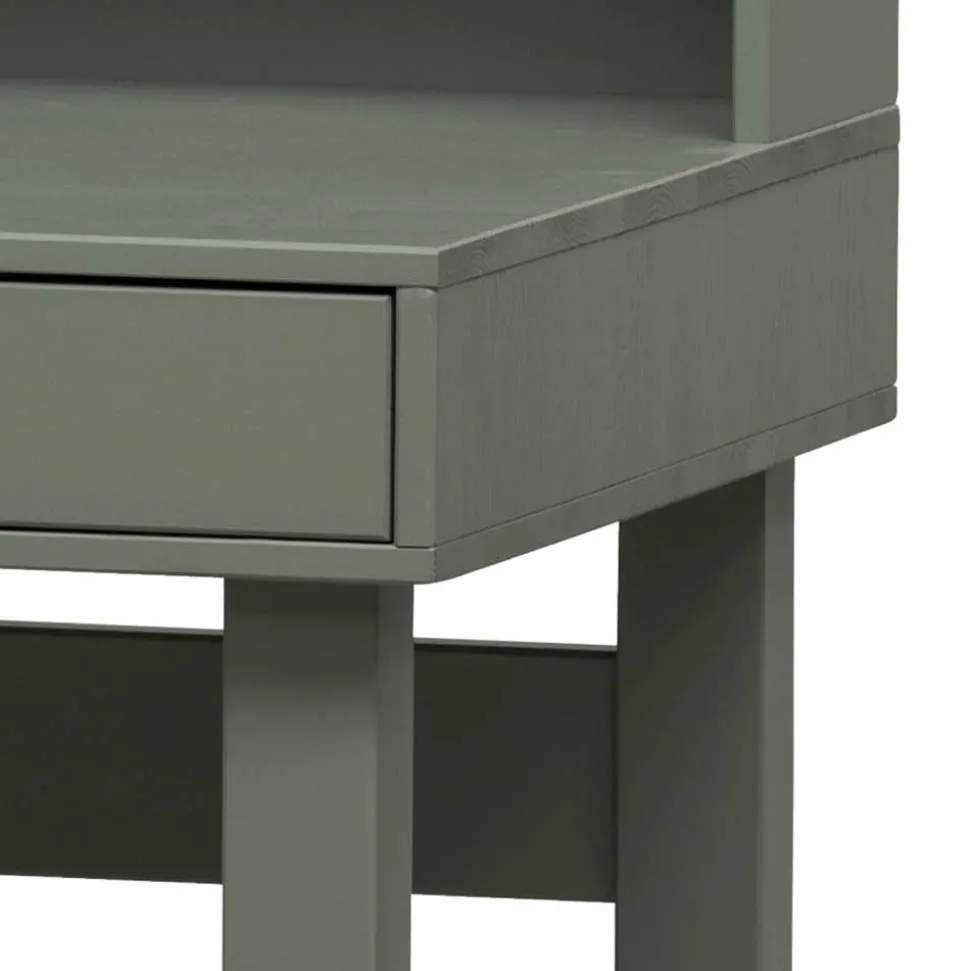 122x58 Schreibtisch mit Aufsatz in Graugrün - Daraon