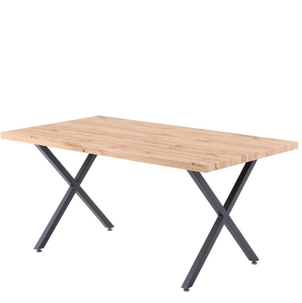 160x90 Tisch mit X-Füßen & Stühle - Zandras (fünfteilig)