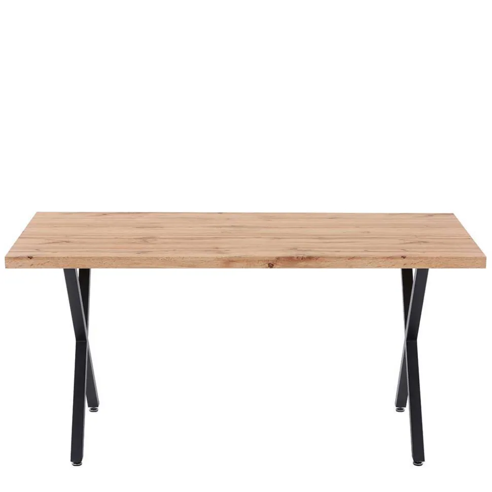 160x90 Tisch mit X-Füßen & Stühle - Zandras (fünfteilig)