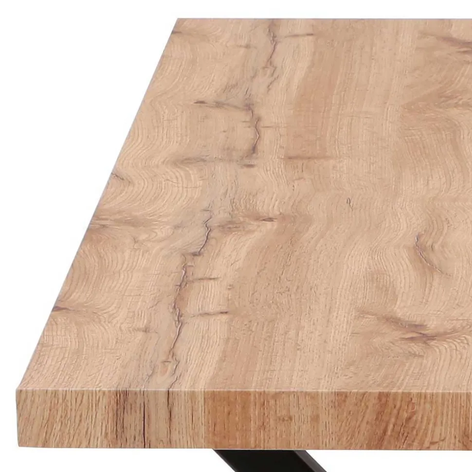 160x90 Tisch mit X-Füßen & Stühle - Zandras (fünfteilig)