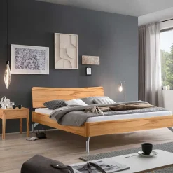 140x200 Wildbuche Bett mit Metallfüßen - Ethina