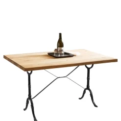 120x65 Wildeiche Tisch mit Gusseisen Gestell - Louves