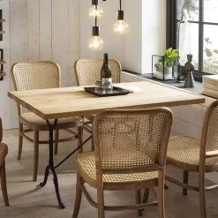 120x65 Wildeiche Tisch mit Gusseisen Gestell - Louves