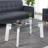 110x60 Wohnzimmer Glastisch mit Ablage - Masuca