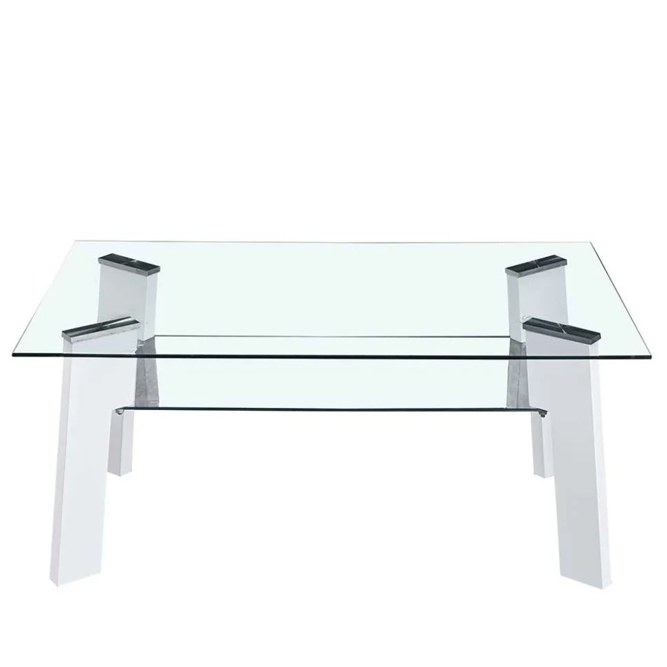 110x60 Wohnzimmer Glastisch mit Ablage - Masuca