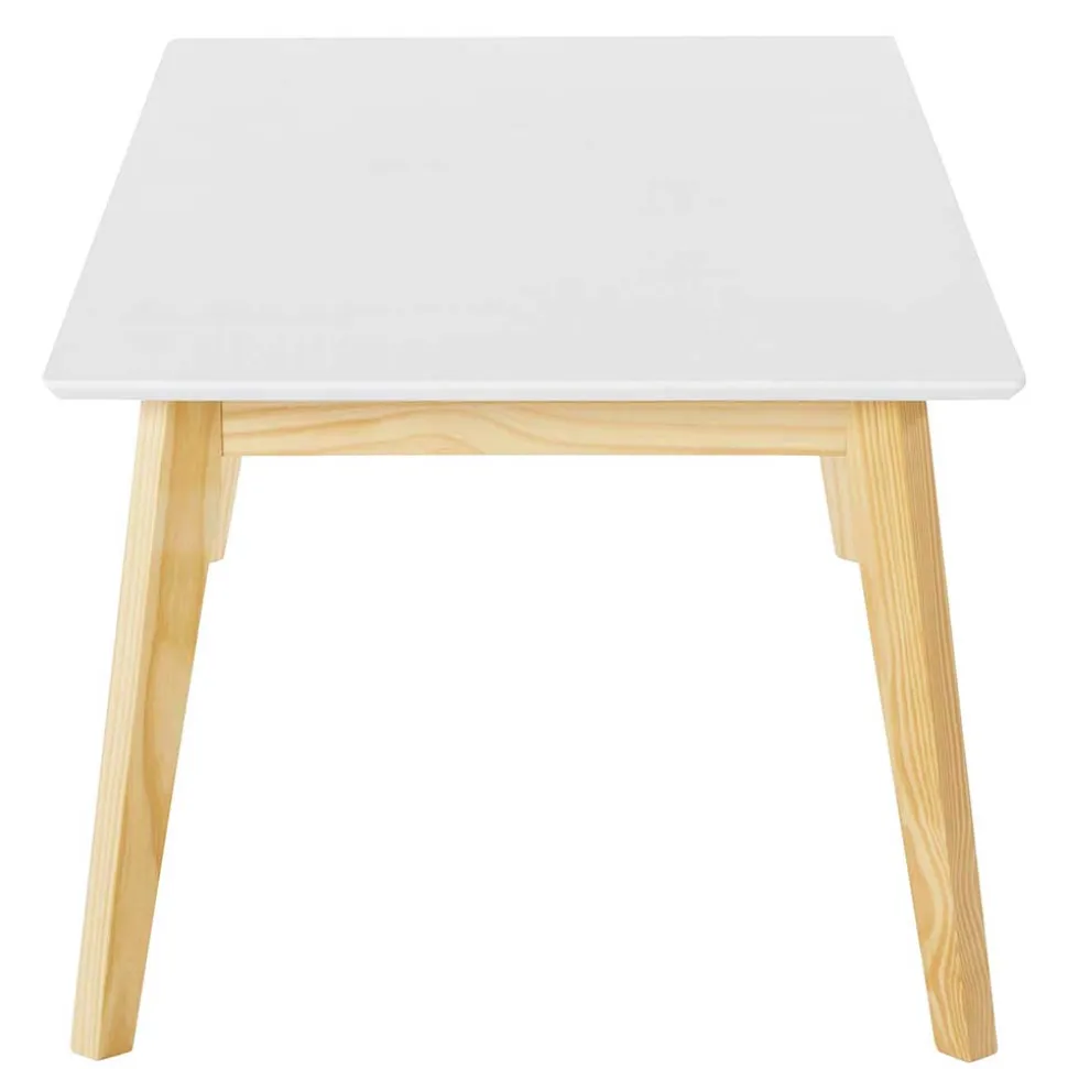 120x60 Wohnzimmer Tisch in Weiß & Kiefer - Tropezian