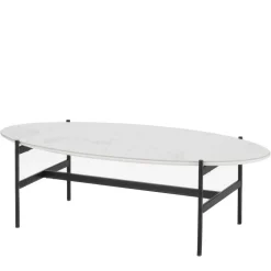 110x50 Wohnzimmertisch in Oval Marmor Optik - Inn