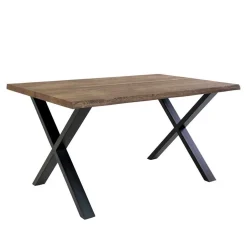 140x95 X-Fuß Esstisch & 4 Stühle - Turino (fünfteilig)