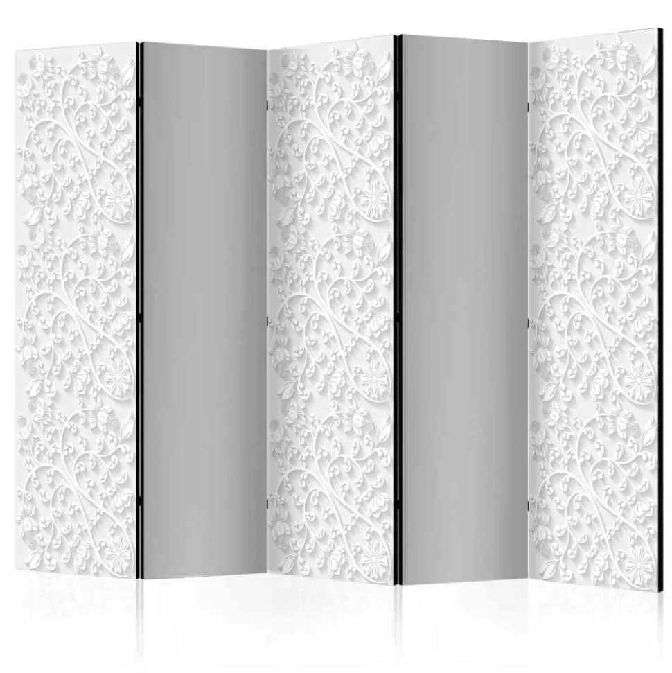 225x172cm Deko-Paravent in Weiß Hellgrau - Mivaldana