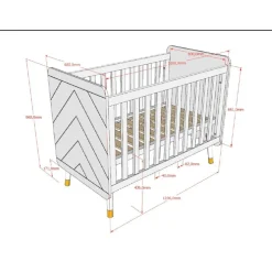 60x120cm Kinderbett mit Gitterseiten - Zimventa