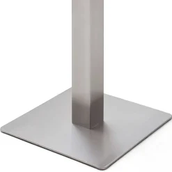70x70cm Stehtisch mit Glasplatte in Weiß Fansas & Edelstahlfuß