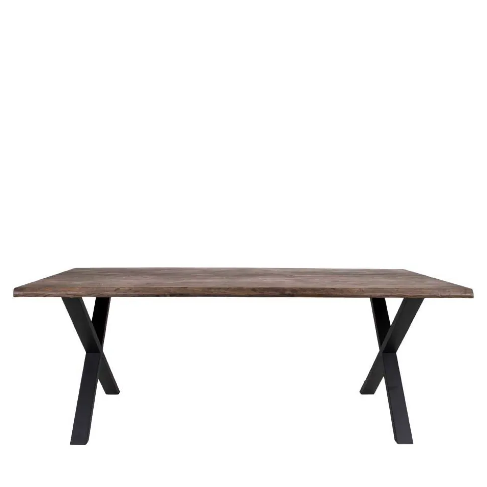 X-Fuß Esstisch & Geflechtstühle - Panales (siebenteilig)