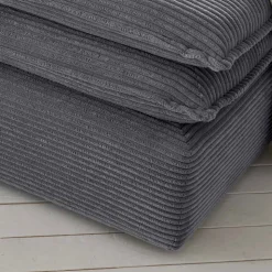 XL Sessel mit Hocker in Anthrazit - Ruffos (zweiteilig)