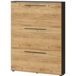 100x129x19 3 Klappen Schuhschrank in Wildeiche NB - Catrizia