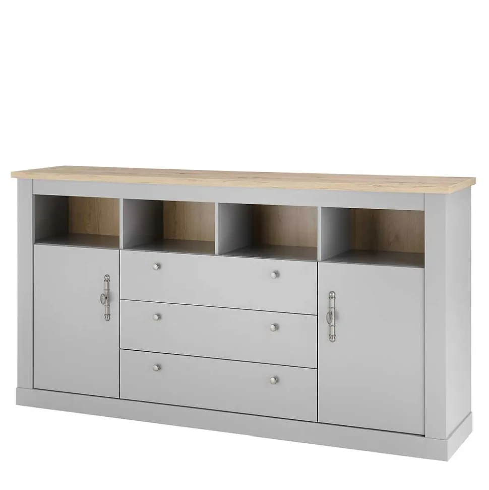 198x104x44 Anrichte in Lichtgrau & Eiche Optik - Buleta