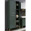 67x184x33 Bad Hochschrank in Dunkelgrün & Gold - Aqua
