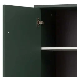 67x184x33 Bad Hochschrank in Dunkelgrün & Gold - Aqua