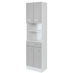 50x190x35 Bad Hochschrank in Hellgrau & Weiß - Girios
