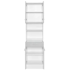 50x190x35 Bad Hochschrank in Hellgrau & Weiß - Girios